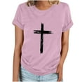 thumbnail image 2 of Aqestyerly Haut pour Femme Grande Taille en Liquidation, T-Shirt Décontracté à Manches Courtes à Col Rond Imprimé pour Femme, 2 of 4