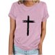thumbnail image 1 of Camiseta Casual de Manga Corta de Cuello Redondo Impresa para las Mujeres, 95% Poliéster 5% Spandex Vintage Top Ligero para Diario, Fiesta Y Primavera Verano, 1 of 4