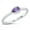 Purple, variant on Simulated Amethyst Cubic Zirconia Sideways Teardrop Ring Sterling Silver Size 9