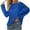 Blue, variant on EDFBUYKRS Velvet Top for Women's Slim Fit Long Sleeve Off-Shoulder Blouse M