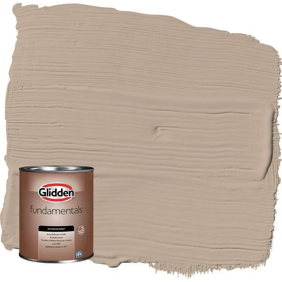 Glidden Fundamentals Notorious / Brown Satin Exterior Paint, 1 Quart