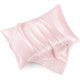 thumbnail image 2 of Juego estándar de 2 fundas de almohada de satén rosa rubor con cierre de sobre, funda de almohada de seda rosa rubor para cabello y piel (20 x 26), 2 of 5