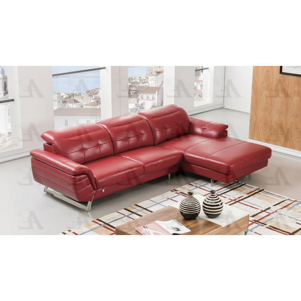 Sectional Sofa Chaise Rhc Italian, Italian Red Leather Sectional Sofa