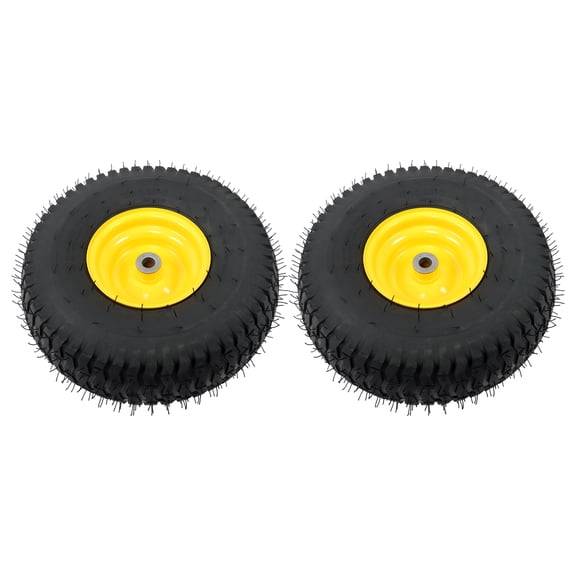 2 Pack 3 Inch Center Hub 15x6.00-6 Lawn Mower Tires Inflatable Wheels Replacement for John Deere Riding Mowers
