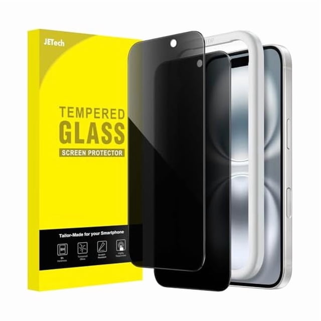 xixishop Privacy Screen Protector for iPhone 16 6.1-Inch, Anti-Spy Tempered Glass Film with Easy Installation Tool, 2-Pack