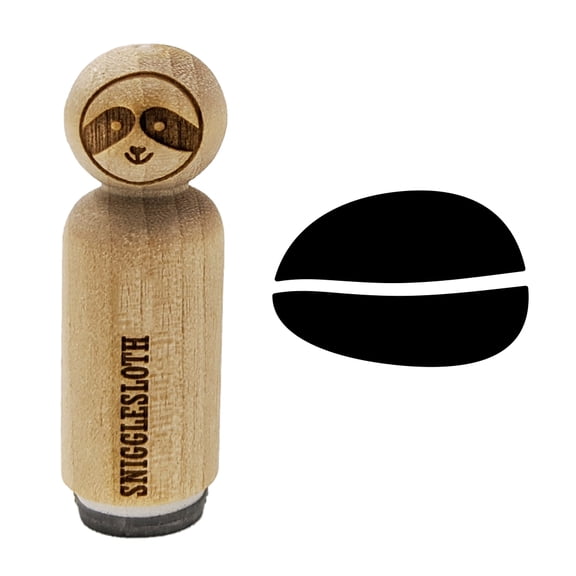 Coffee Bean Solid Rubber Stamp for Scrapbooking Crafting Stamping - Mini 1/2 Inch