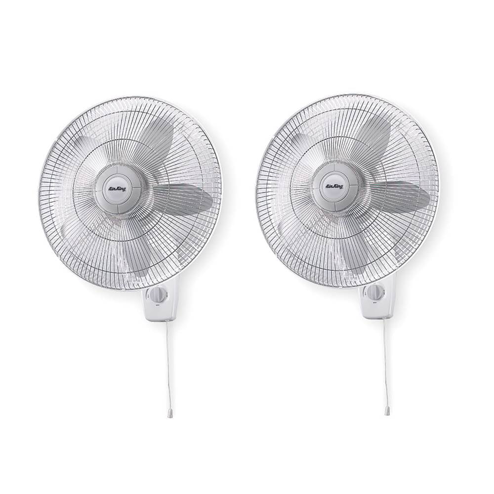 90° Oscillating and Basement Patio 16 High Velocity Wall Fan with 5 Blades Adjustable Tilt Office Wall Mount Fan Warehouse 3 Speeds 2 Pack Workshop ETL Certified for Bedroom
