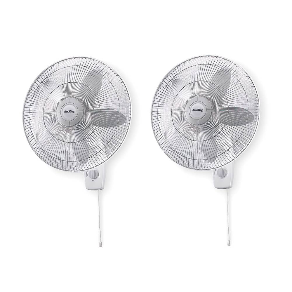 Air King 18" Blade 3Speed 1/20 HP Quiet Oscillating WallMount Fan (2
