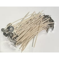 Jess Mae CD Candle Wicks - 50 ct - 6 Inches - Custom Assemblies (Pre-Waxed with Sustainer Tabs) - for DIY Candle Making Supplies - Made in USA - Hand Counted by US Veteran (CD-4)