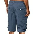 thumbnail image 4 of Ramiter Men'S Cargo Shorts Mens Twill Casual Cotton Cargo Shorts Drawstring Elastic Waist Pockets Classic Work Shorts for Men Navy,2XL, 4 of 6