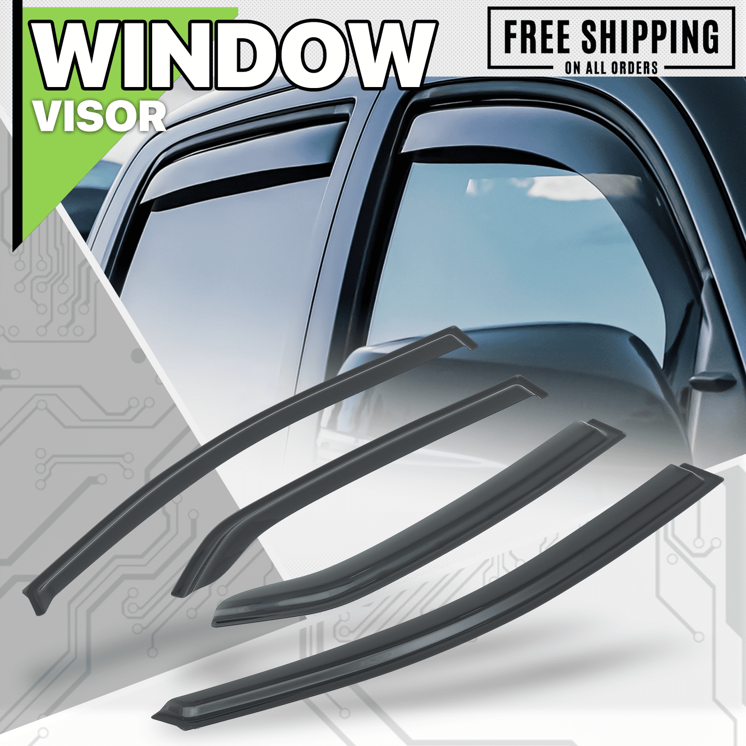 Magshion 4Pcs Tape-On Window Visor Shade Vent Wind Rain Deflector for 2007 2008 2009 2010 2011 Toyota Yaris 4-DR