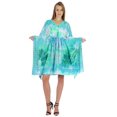 thumbnail image 1 of Bimba Printed Caftan Gown Maxi Robe Dress For Women Beachwear Short Swimsuit Cover Up, 1 of 7