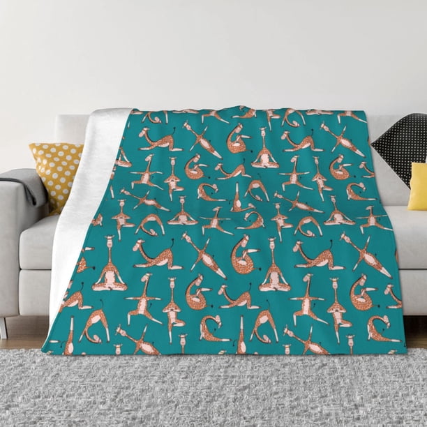 Fotbe Giraffes Doing Various Yoga Manta de Franela con Estampado, Manta Ultrasuave para Cama, Sofá, Auto, Hipoalergénica y Antibolitas-50"x40"