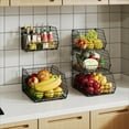 thumbnail image 6 of x-Cosrack Wire Storage Baskets for Organizing,2 Tier Stackable Pantry Organization Bins for Cabinets, Metal Fruit Vegetable Basket for Kitchen Countertop, 6 of 10