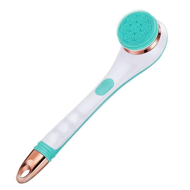 Cepillo exfoliante de espalda para ducha, cepillo eléctrico de silicona para espalda, cepillo corporal, recargable, fuente de alimentación, para hombres y mujeres, cepillo exfoliante para