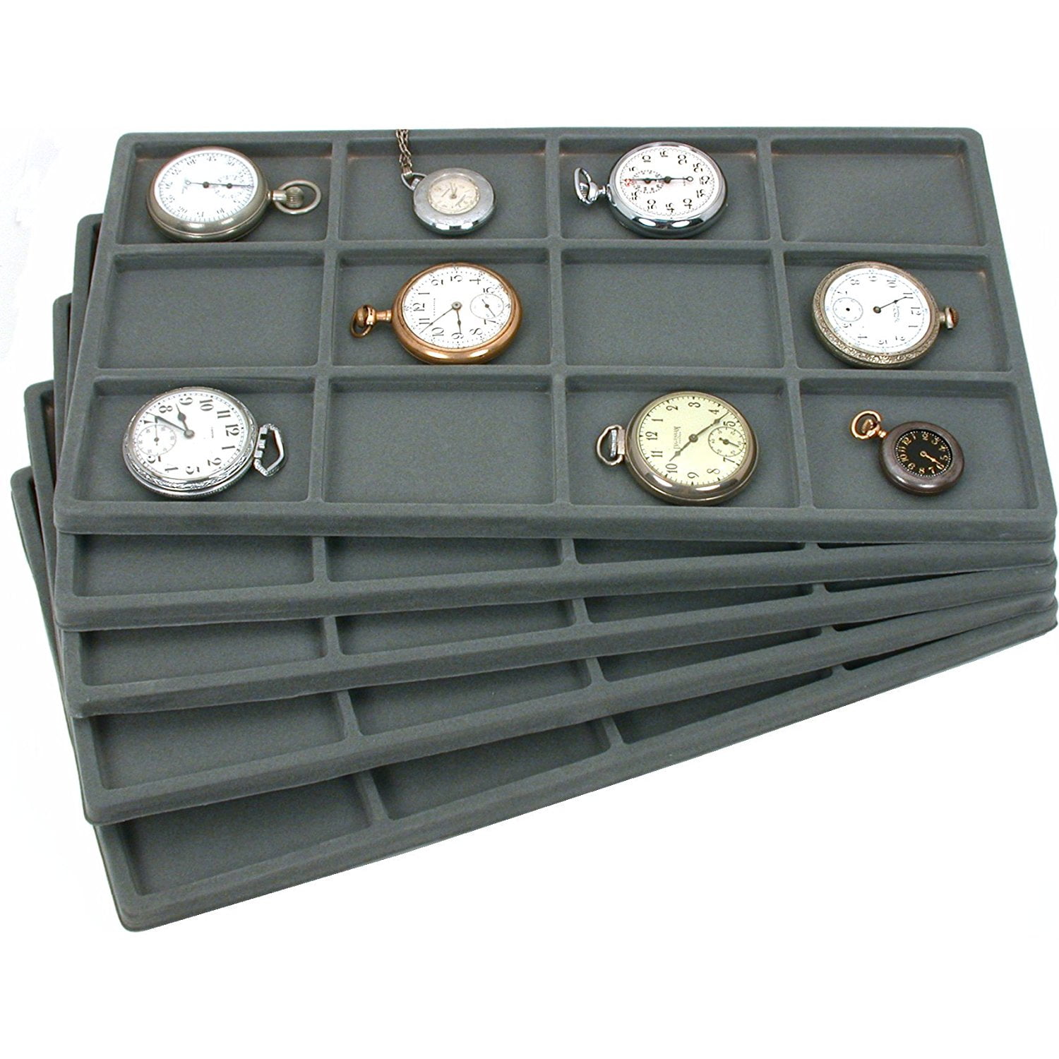 60 Slot Jewelry Coin Gray Showcase Display Tray Insert, This is a new