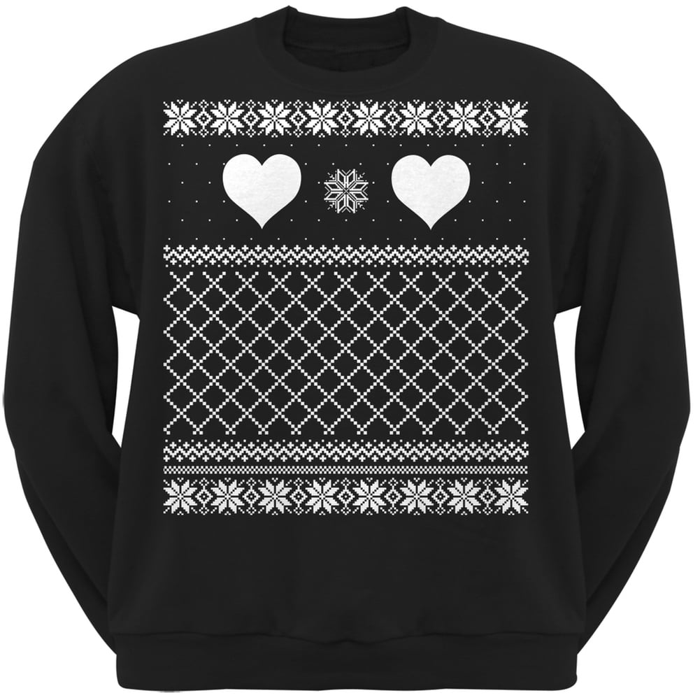 Heart Ugly Valentine Sweater Black 