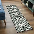 thumbnail image 4 of Sage Green Boho Runner Rug 2x6 FT,Non Slip Hallway Rugs,Southwestern Ethnic Aztec Retro Geometric Washable Soft Floor Carpet Throw Runner Carpet Long Rugs for Entryway Kitchen Bedside Sliding Door, 4 of 8