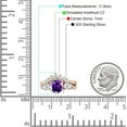 thumbnail image 7 of Two Piece Round Vintage Style Ring Amethyst Cubic Zirconia Rose Tone 925 Sterling Silver, Size 10, 7 of 7