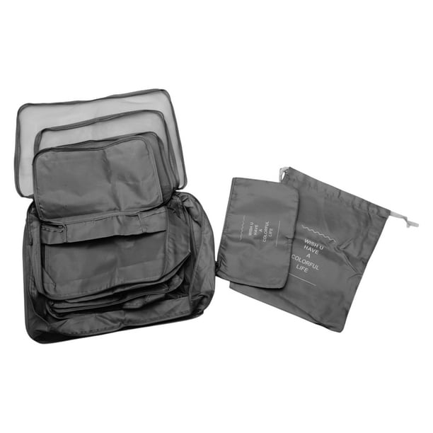 Conjunto de 6 Cubos de Empaque Portátiles para Equipaje Negro