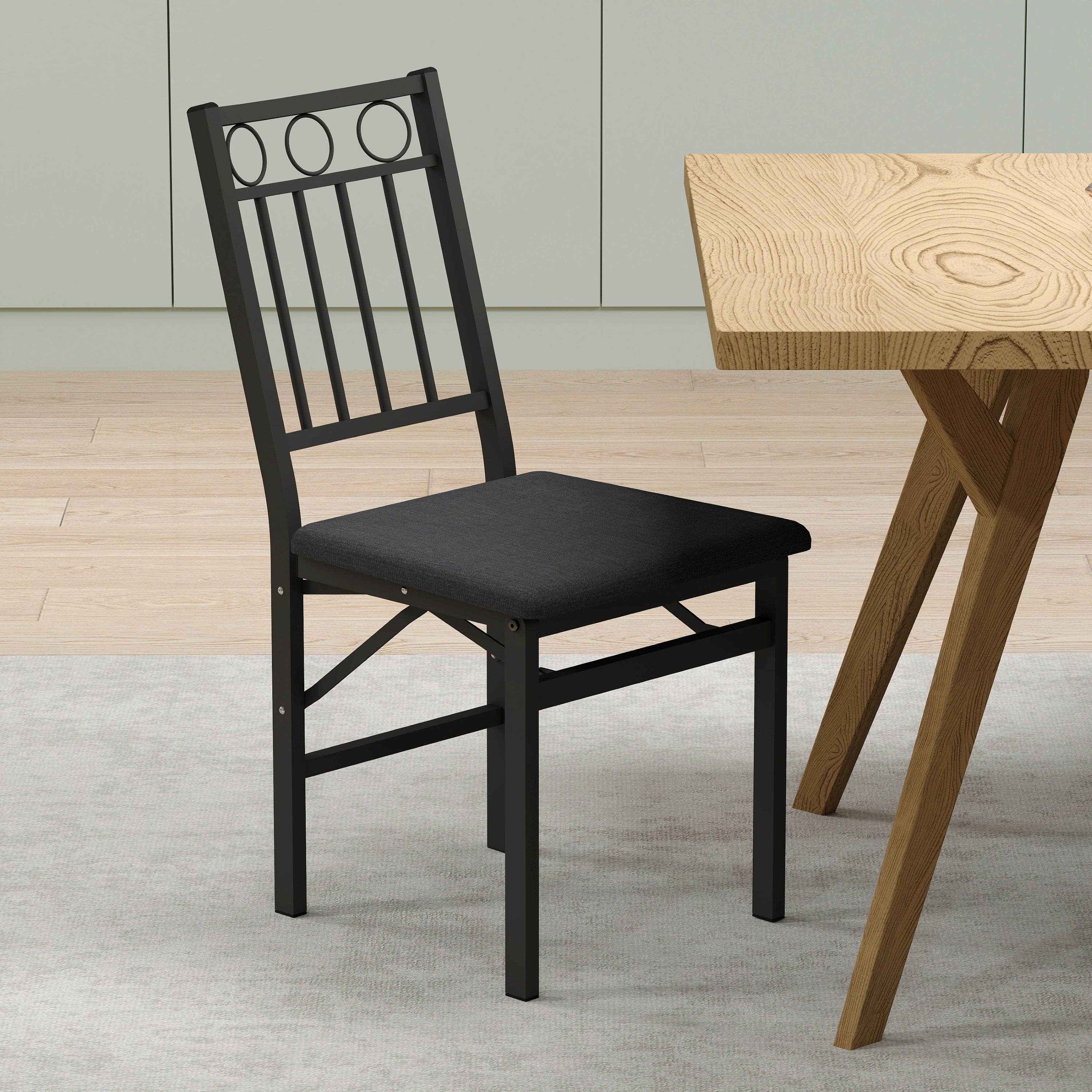 JRHRXXY Folding Dining Chair Set of 2,Foldable Kitchen Chairs with Padded Seat & Metal Frame,No Assembly