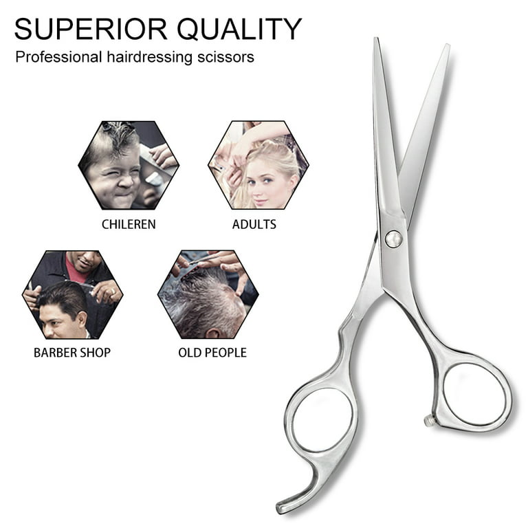 Professional Hair Cutting Scissors - Krisp Shave Japanese Stainless Steel  Salon Barber Scissor (6.5 Inch) - Shears for Men's Beard Mustache Women  Kids