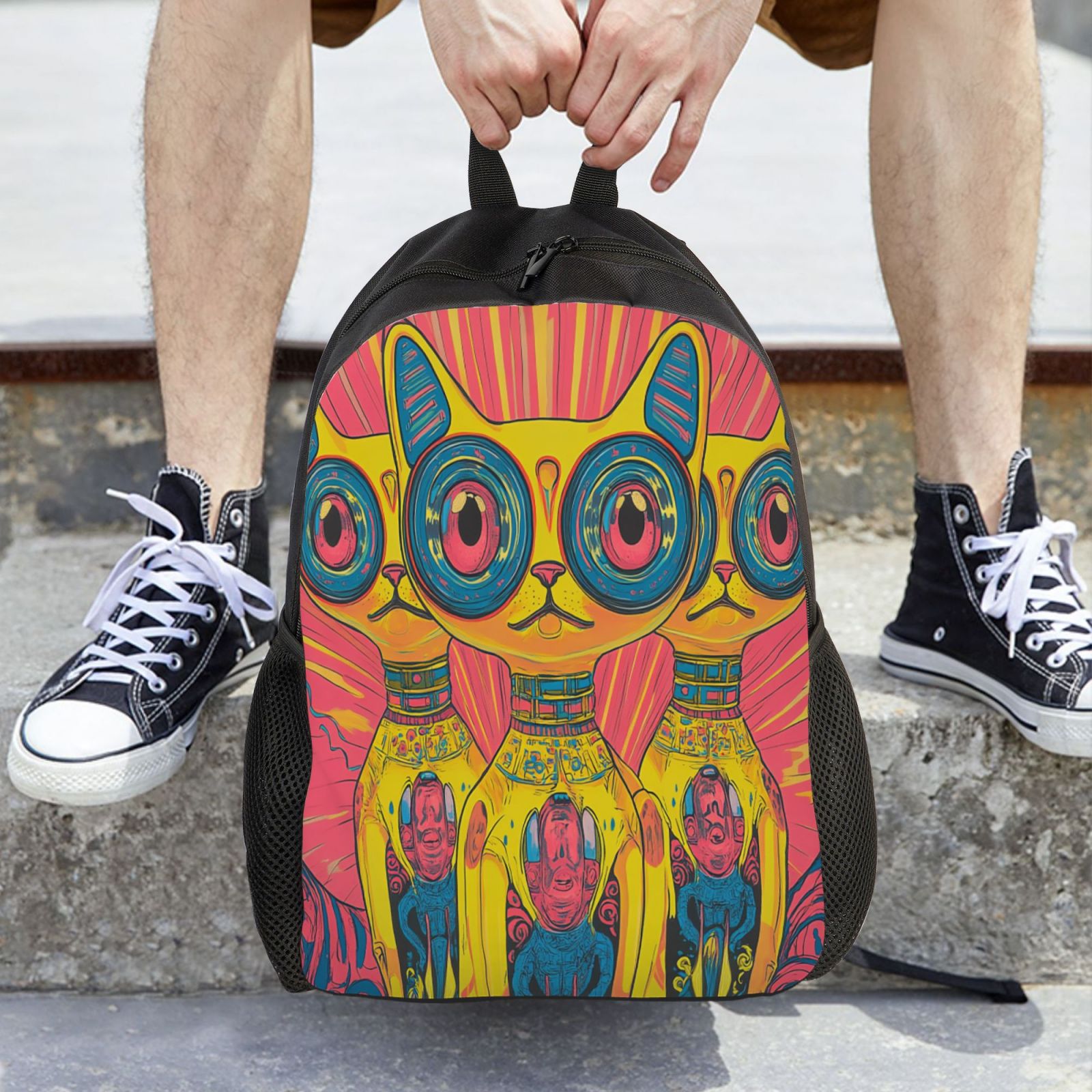 Cat Backpack Double Shoulder Backpack Durable, Spacious, Ergonomic Design for Travel, Work & Outdoor Use