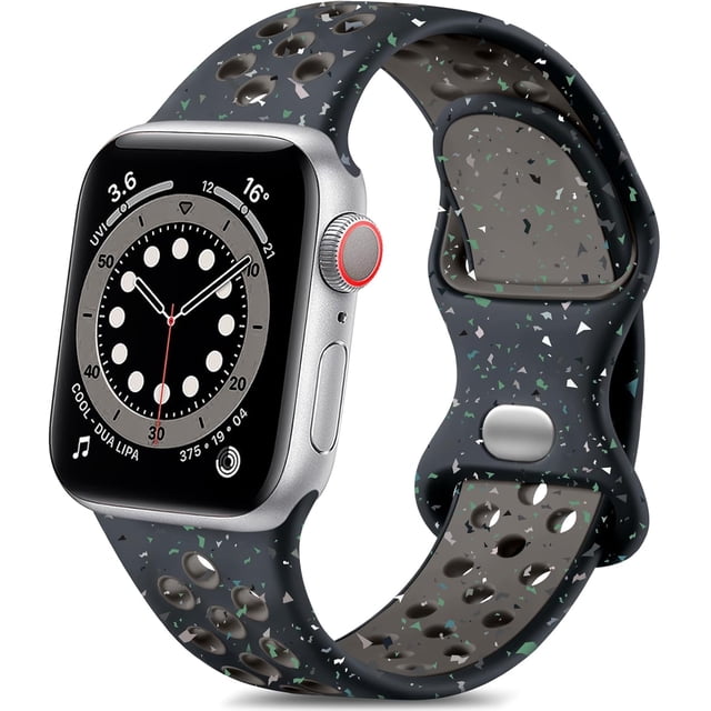 Correas Compatible con Apple Watch 38mm 40mm 41mm 42mm 44mm 45mm 46mm 49mm, Correa Deportiva Silicona con Agujeros de Aire Transpirables para iWatch Series 11 10 9 8 7 6 5 4 3 2 1 SE Ultra