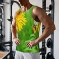 thumbnail image 5 of Logiee Bees Pollinates A Yellow Dandelion Print Men's Workout Tank Top,Quick Dry Workout Tank Top,Gym Muscle Tee,Fitness Bodybuilding Sleeveless T Shirt-Medium, 5 of 7