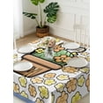 thumbnail image 3 of Easter Suqare Tablecloth - 54 x 54 Inch, Bunny Ears Spring Yellow Flowers Potted Plant Pastoral Waterproof & StainResistant Tablecloth, Washable Oil-proof Table Cover for Dining/Party/Wedding/Buffet, 3 of 9