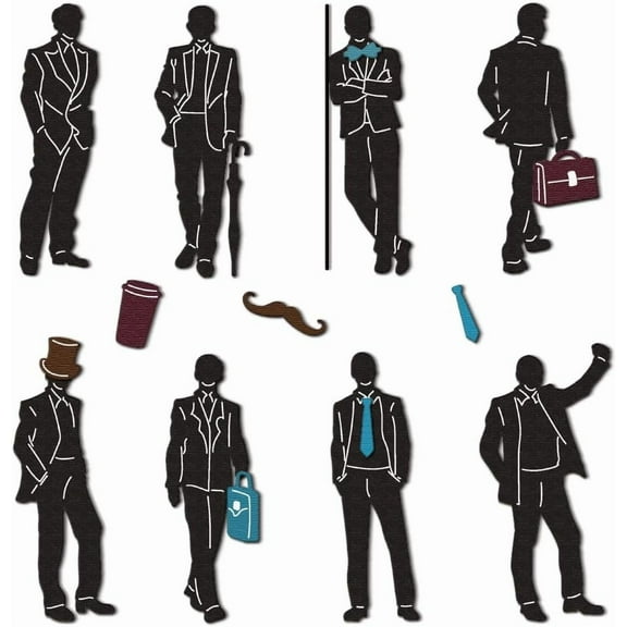 Men's Silhouette Die Cuts for Card Making Men in Suits Carbon Steel Frame Die Cuts Gentleman Cutting Dies Scrapbooking Embossing Template Dies for Father's Day Gift Photo Album Paper