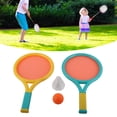 thumbnail image 3 of Kids Badminton Racket Set, Slip Resistant Design Durable Netting Bright Colors Light Paddle Ball Tennis Racquet Outdoor Game Beach Toy Set 2 Rackets 2 Balls, 3 of 7