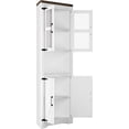thumbnail image 7 of Towallmark Farmhouse Corner Cabinet, Tall Corner Storage Cabinet with Glass Door & Adjustable Shelves, Bathroom Cabinet with Storage for Living Room, Kitchen, Bathroom, White, 7 of 7
