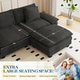 thumbnail image 4 of Muumblus 108" Sectional Sofa with Ottoman, L-Shaped Sleeper Sofa, Corduroy 3-Seater Couch for Living Room, Gray, 4 of 11