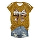 thumbnail image 3 of Blusas de Manga Corta para las Mujeres, Moda Impresa Cuello Redondo Camiseta Superior, Ligero Poliéster Casual, 3 of 5