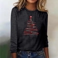 thumbnail image 4 of FDGIU 2025 Women's Funny Christmas Shirt - Long Sleeve Crew Neck Tunic Top, Cute Holiday Print for Party & Family Gathering, 4 of 6