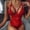 Red, variant on Women's Nylon Underwear Intimates New Sexy Mesh Lace Women Sheer Backless Bodysuit Teddy Jumpsuit Lingerie