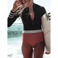 thumbnail image 2 of Charmo Women Zip Front One Piece Swimsuits Long Sleeve Sun Protection Rash Guard, 2 of 4