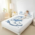thumbnail image 4 of Manfe Cowgirl Cowboy Boot Child Queen Sheet Sets, White Blue Cartoon Flat Sheet, Kawaii Princess Ribbon Bow Queen Fitted Sheet, Lightweight Room Decor, 4-Piece, 4 of 7