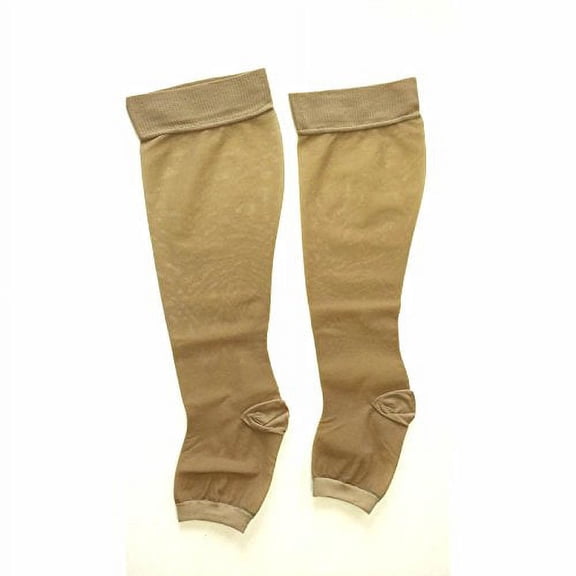 KX Medical Compression Socks, Thigh-High, 22-27 mmHg, Beige, L