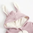 thumbnail image 2 of vdgthytj Newborn Infant Fleece Hooded Romper with Cute Ear Warm Long Sleeve Jumpsuits Baby Fall Winter Clothes, 2 of 9