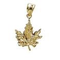 thumbnail image 3 of 14K Yellow Gold Maple Leaf Pendant, 3 of 4