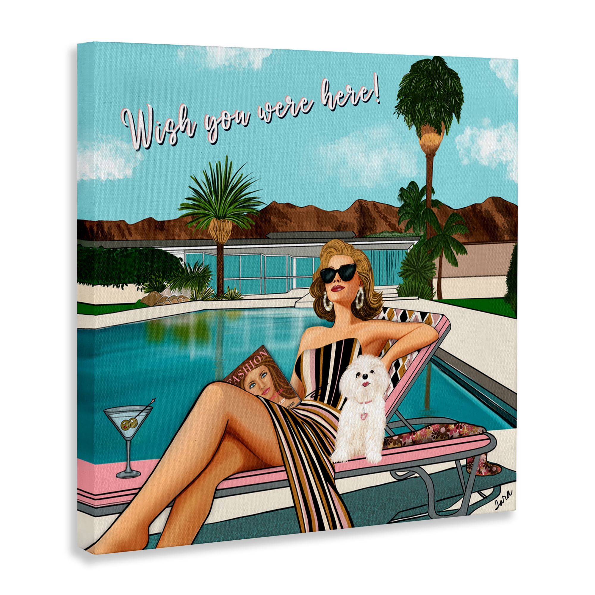 Stupell Industries Wish You Were Here Palm Springs Canvas Wall Art, design by Tara Boone