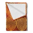 thumbnail image 2 of Victorian Soft Flannel Fleece Throw Blanket, Vintage Style Flower with Medieval Tones Rococo Baroque Esoteric Motif, Cozy Plush for Indoor and Outdoor Use, 50" x 70", Mustard Orange, by Ambesonne, 2 of 5