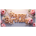 thumbnail image 2 of Pink Floral Themed Happy Birthday Banner Backdrop Background Party Decorations Photography Props for Birthday Party Celebrations Family Gatherings Photo Booth Setups and Event Decors, 2 of 8