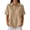 Khaki #016, variant on Women's Waffle Knit Short Sleeve Button Down Collared Polo Shirt Casual Loose Fit Tops for Spring Khaki M