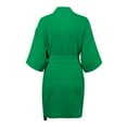 thumbnail image 5 of Womens Soft Pajama Clearance- Silk Satin Solid Color Sexy Bathrobes Plus Size Robe Sleepwear Green Size M, 5 of 7