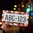 thumbnail image 4 of 1 Pcs Checkered Pattern License Plate Frame, License Plate Cover for Car Decorative Parts, Aluminum License Plate Bracket Holder Rust-Proof Weather-Proof for US Standard Car, 4 of 9