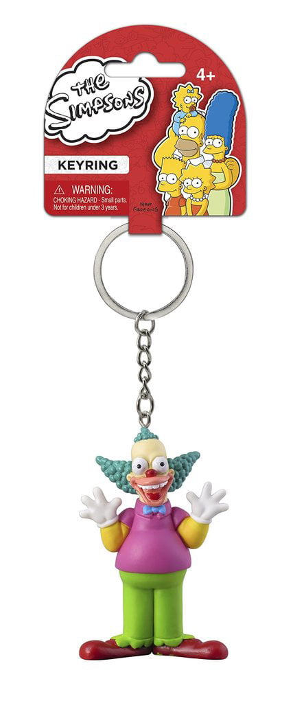 The Simpsons Krusty the Clown Laughing 3-D PVC Figural Keychain NEW UNUSED 