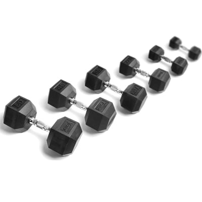 York Rubber Hex Dumbbell Stock Sets Without Rack 5LB To